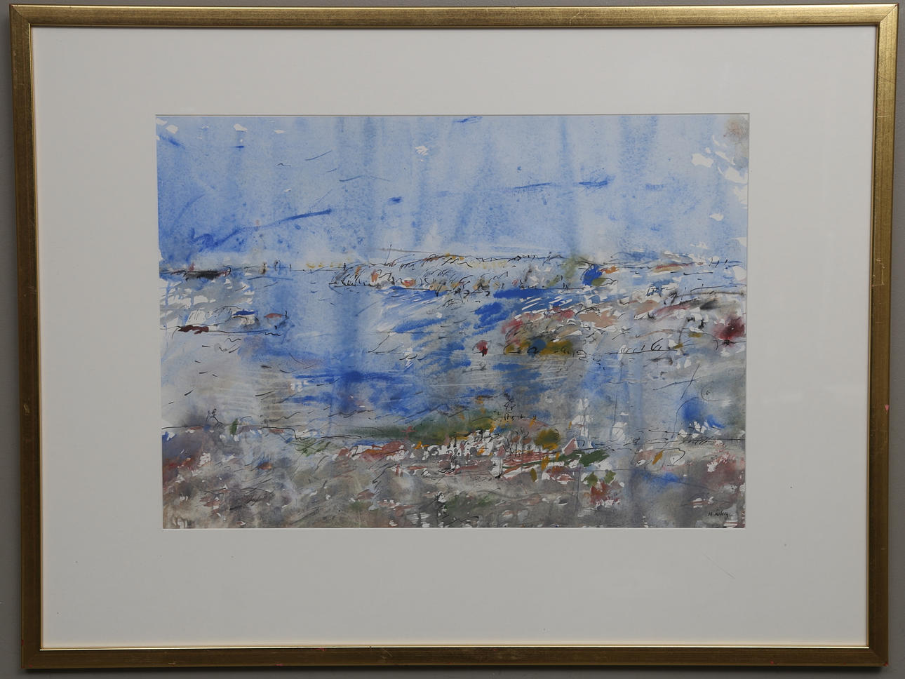 HANS ÅSBERG. Tusch/gouache, signerad.