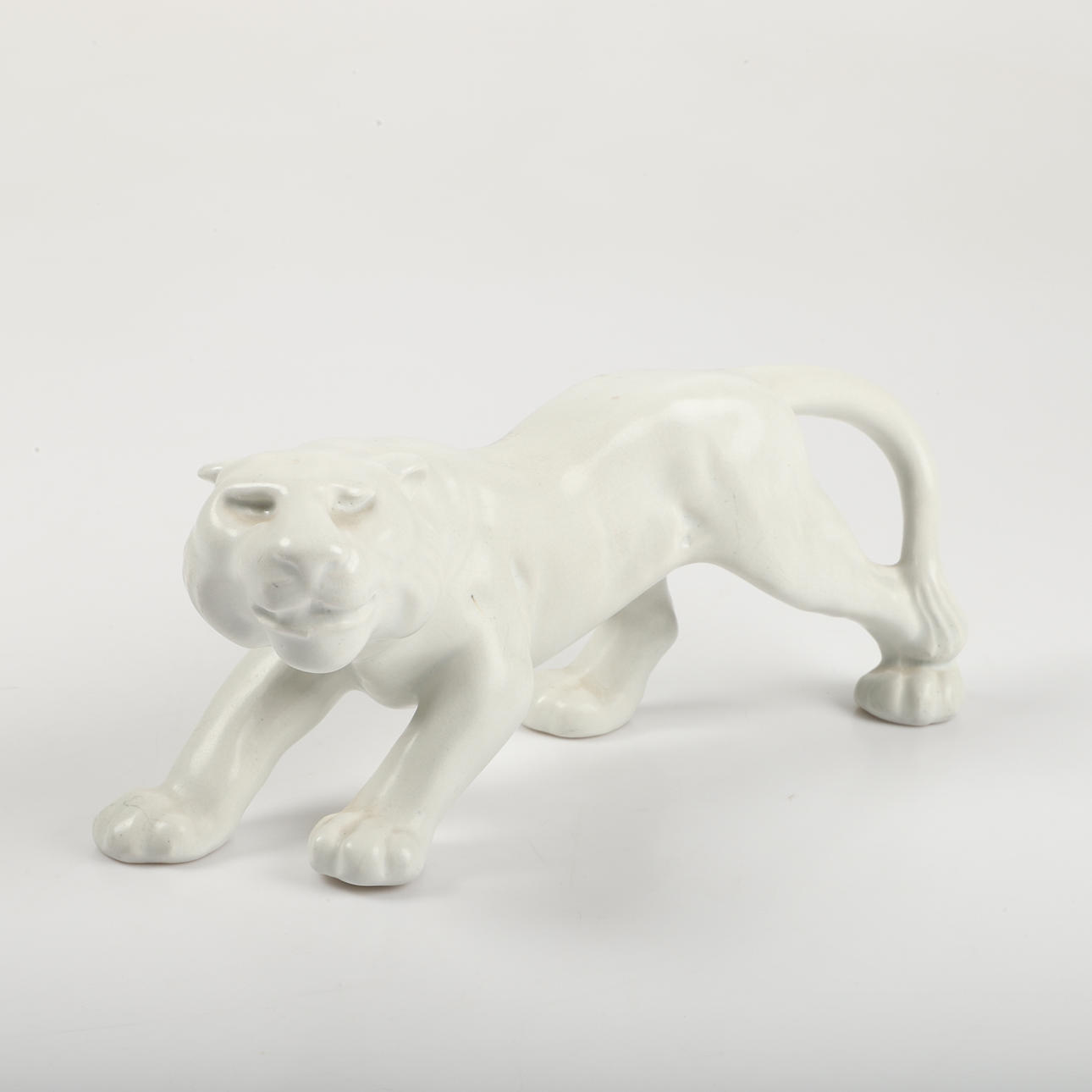 RUBEN WALLSTRÖM. Figurine, tiger, glazed stoneware, Gefle.