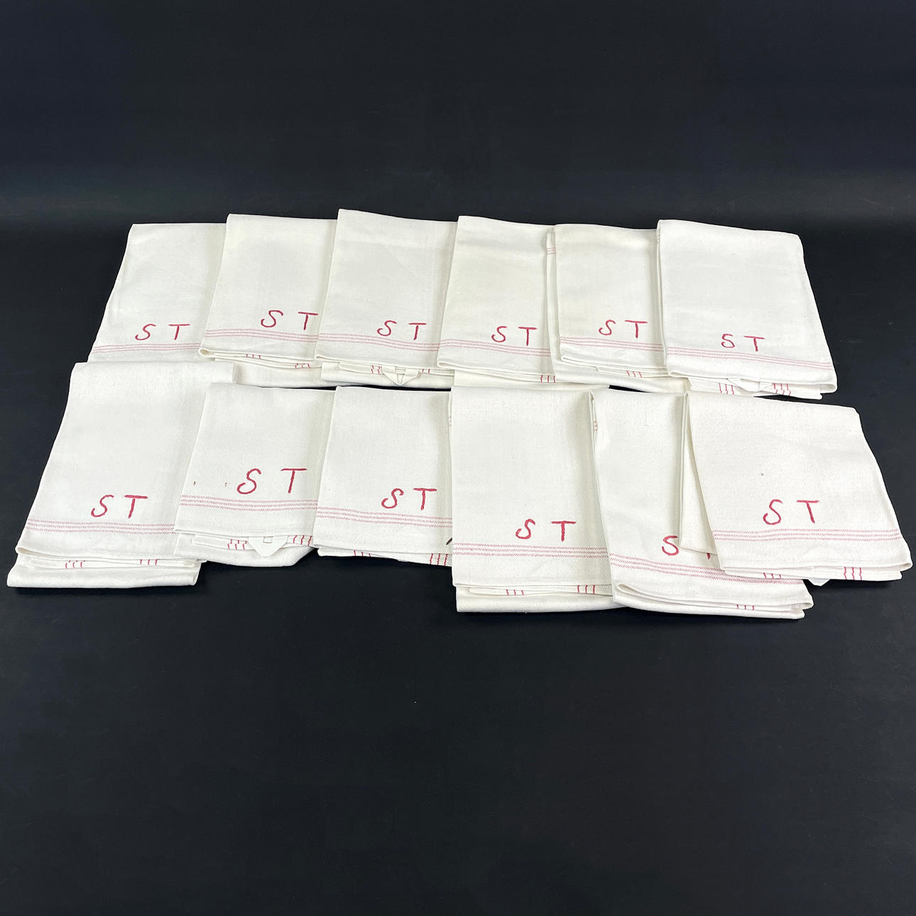 HÅNDKLÆDER, med monogram, 12 stk, bomuld.