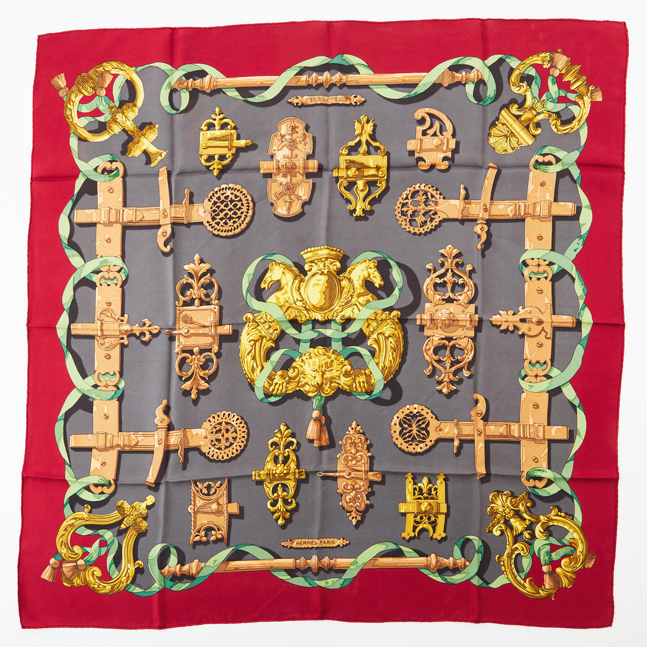 HERMÈS, scarf "Ferronnerie".