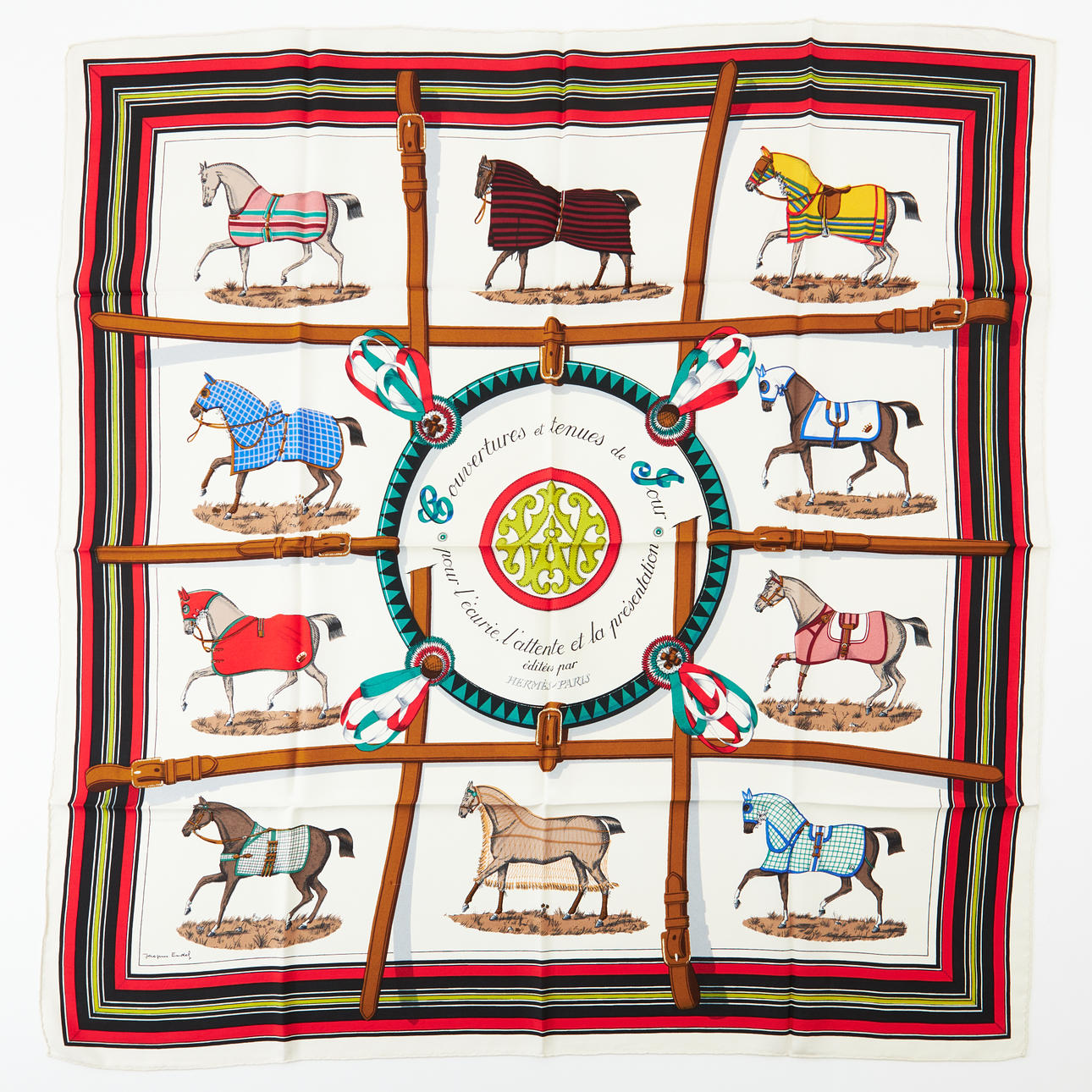 HERMÈS, scarf, “Couvertures et Tenues de Jour”.