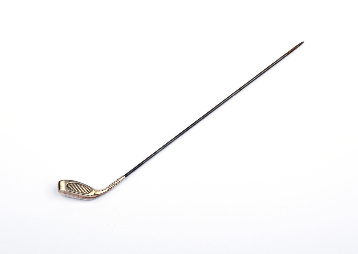 ENGLISCHE HUTNADEL. Kännetecknat sterling silver Golfklubb formade huvudet.