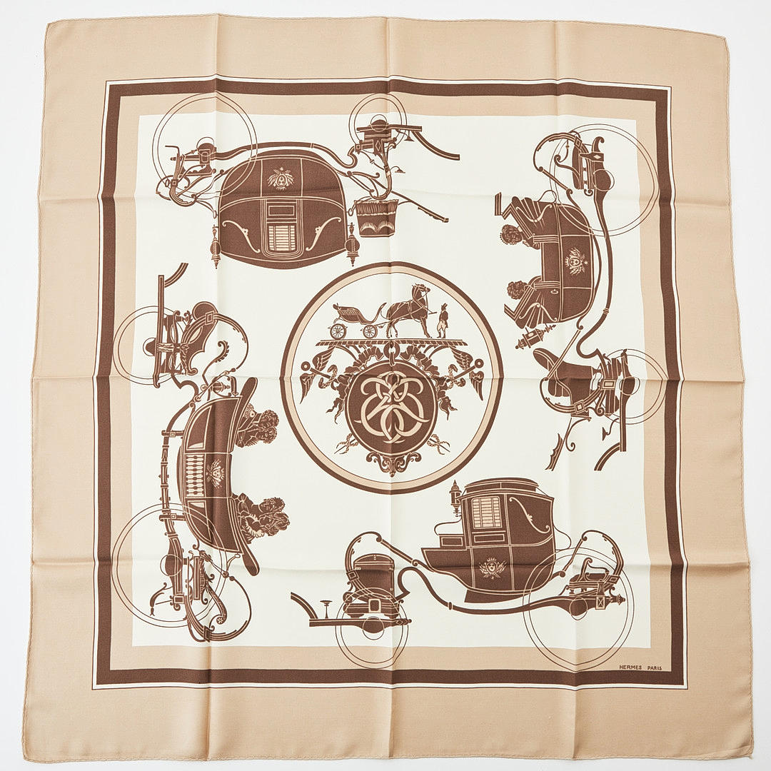 HERMÈS, scarf, “Ex Libris”.