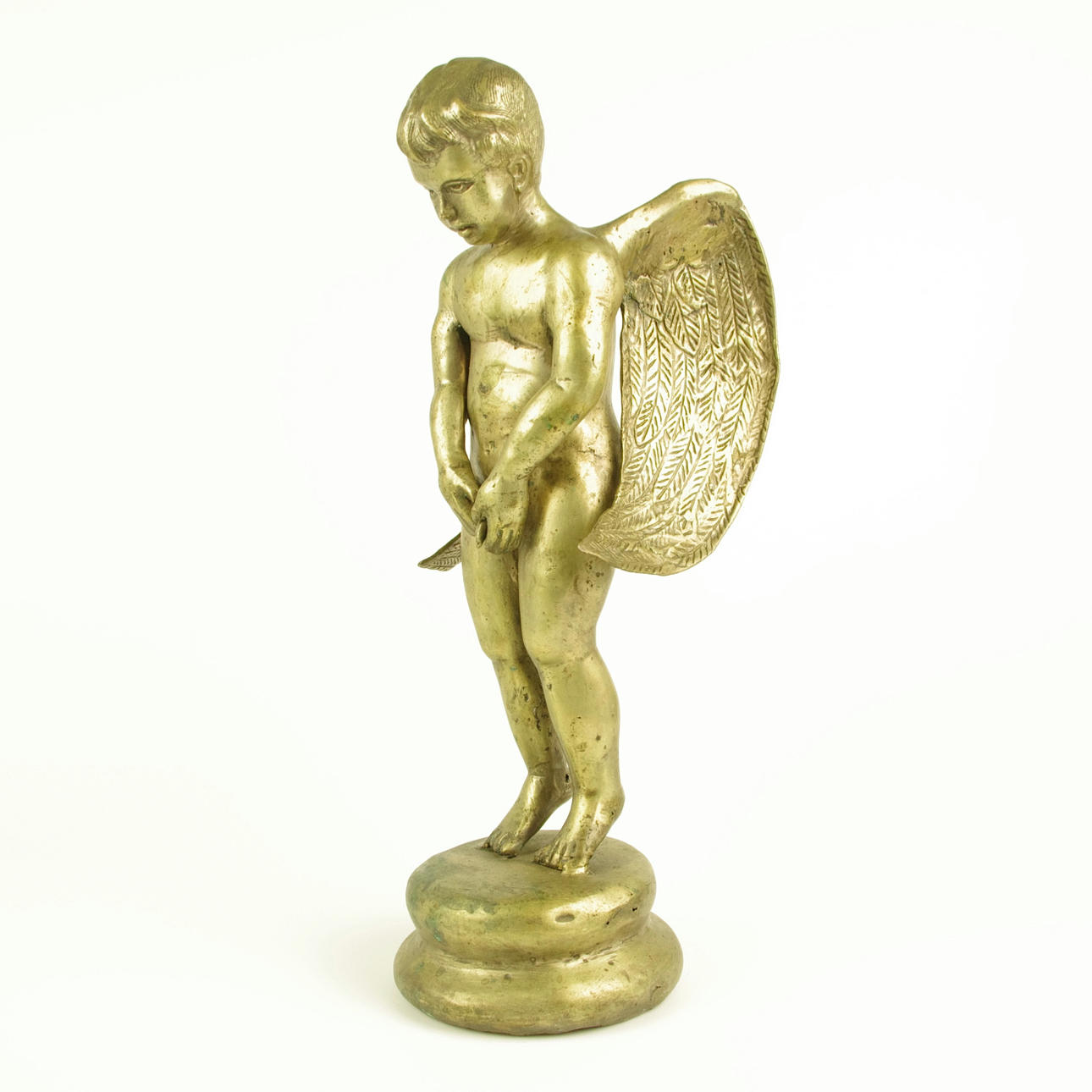 SKULPTUR, ängel, bronserad metall, samtida.