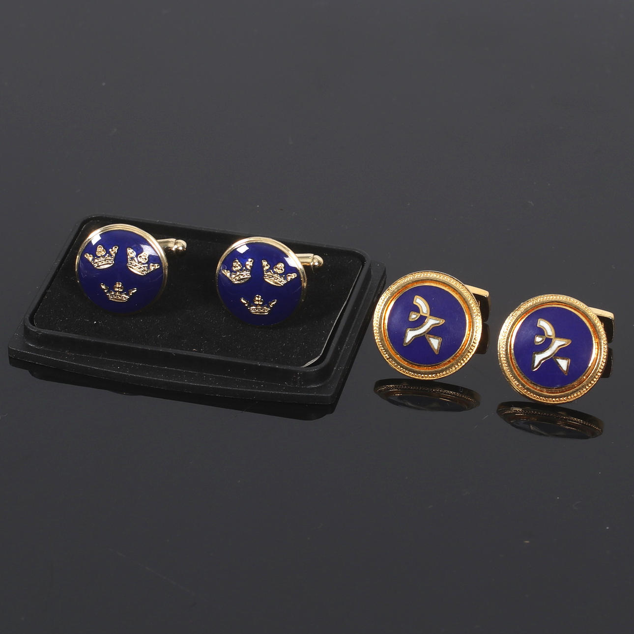 MANSCHETTKNAPPAR, 2 par, 1900-tal.