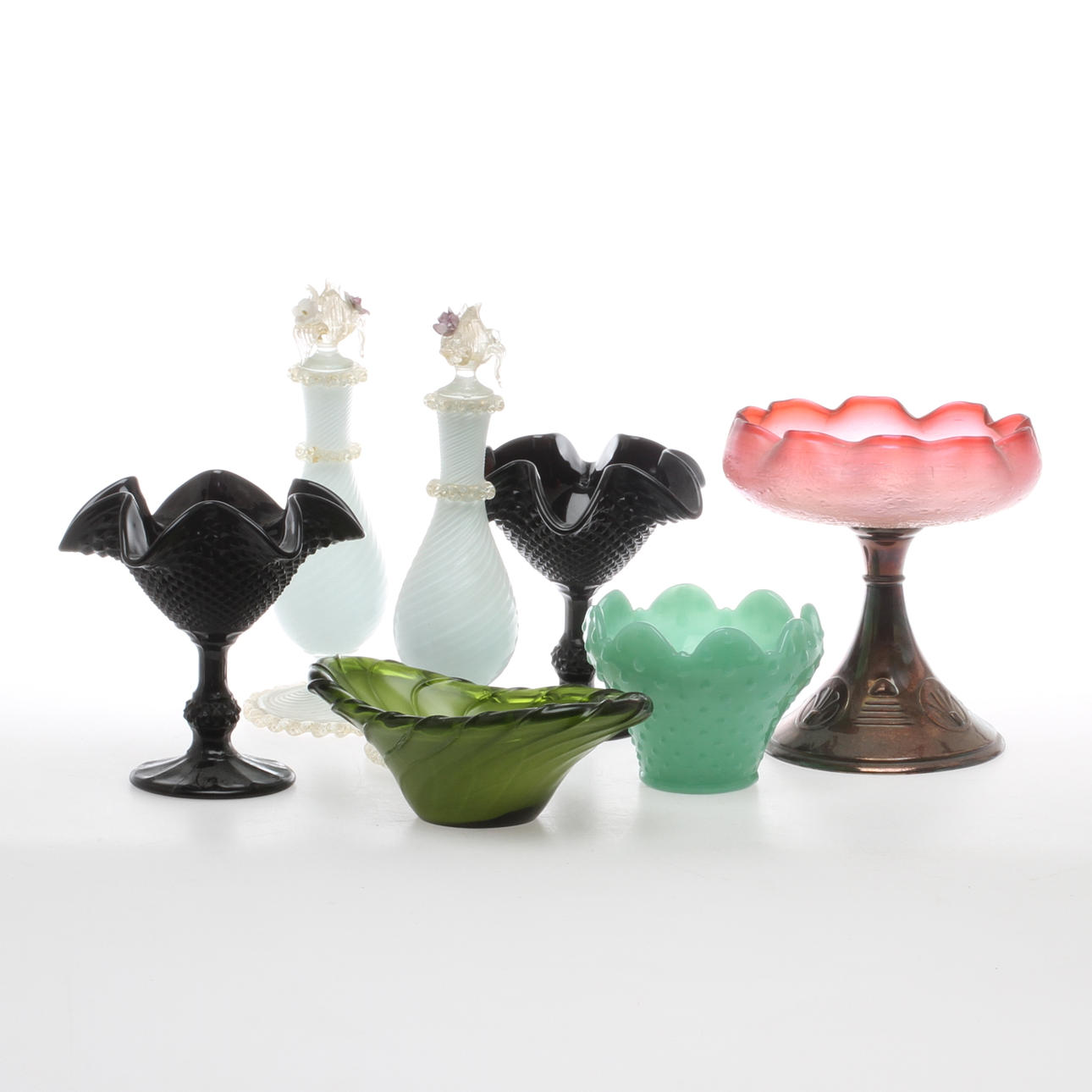 PARTI GLAS, 7 delar, skålar samt flaskor.