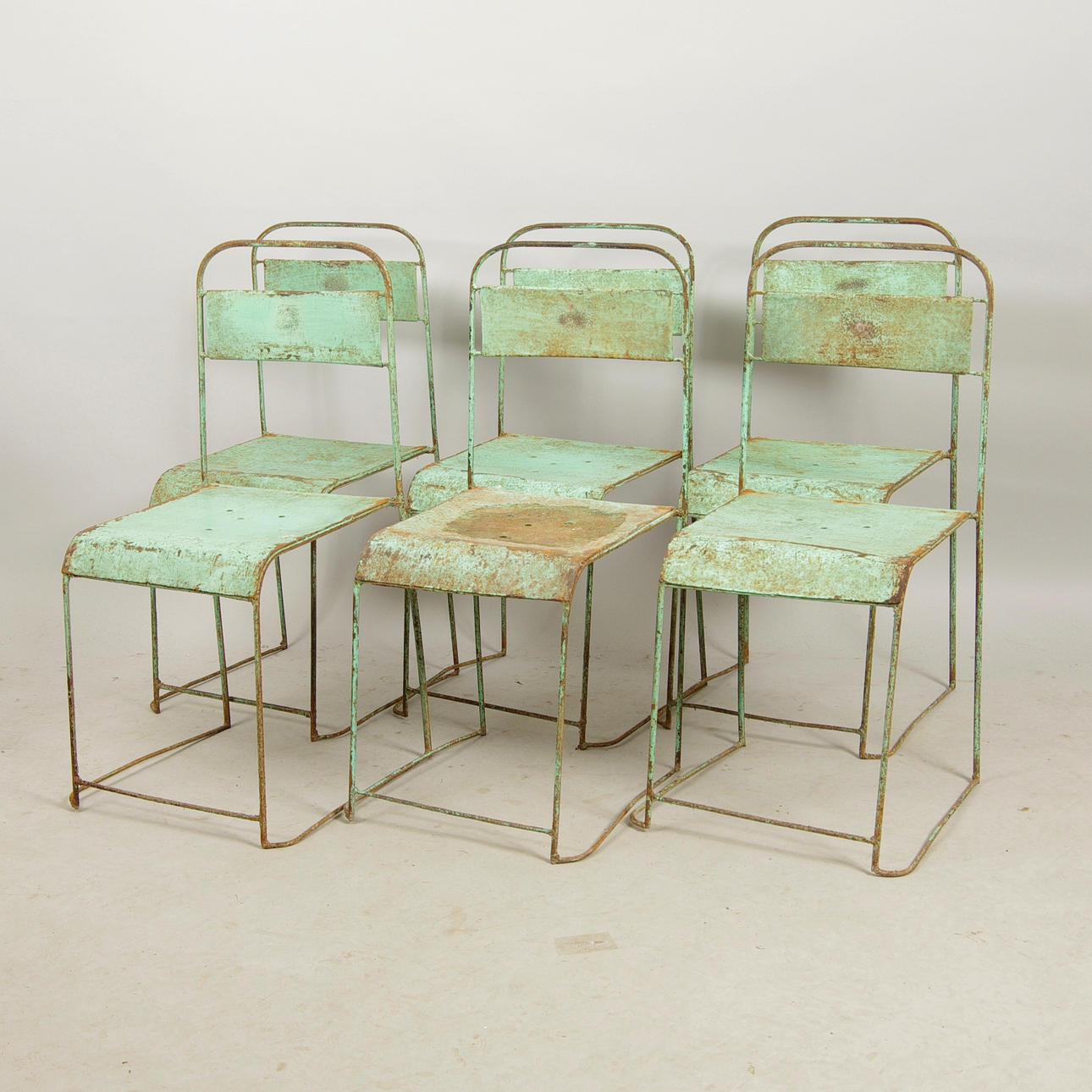 STOLAR, 6 stycken, målad plåt, industridesign.