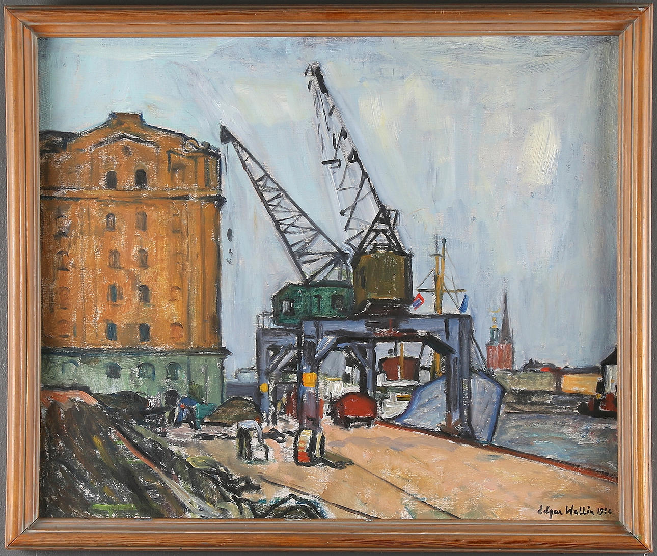 EDGAR WALLIN. Stockholmsmotiv, olja på duk, signerad och daterad 1956.