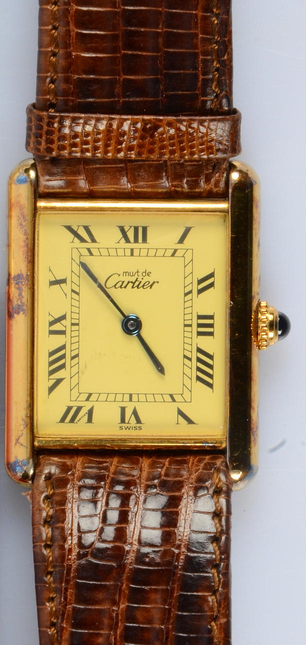 DAMARMBANDSUR, Cartier Tank Vermeil.