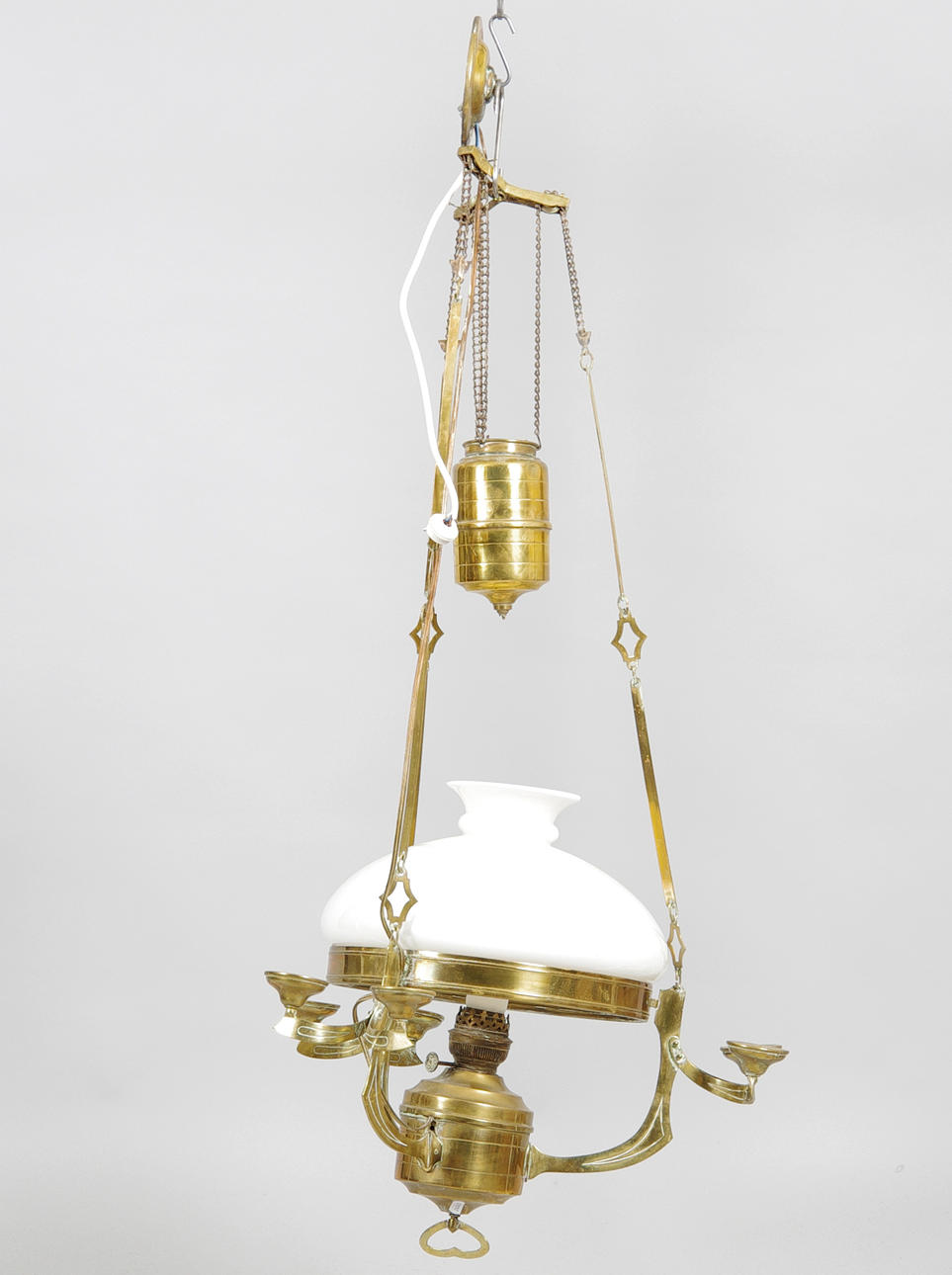 TAKFOTOGENLAMPA, mässing/glas, jugend.