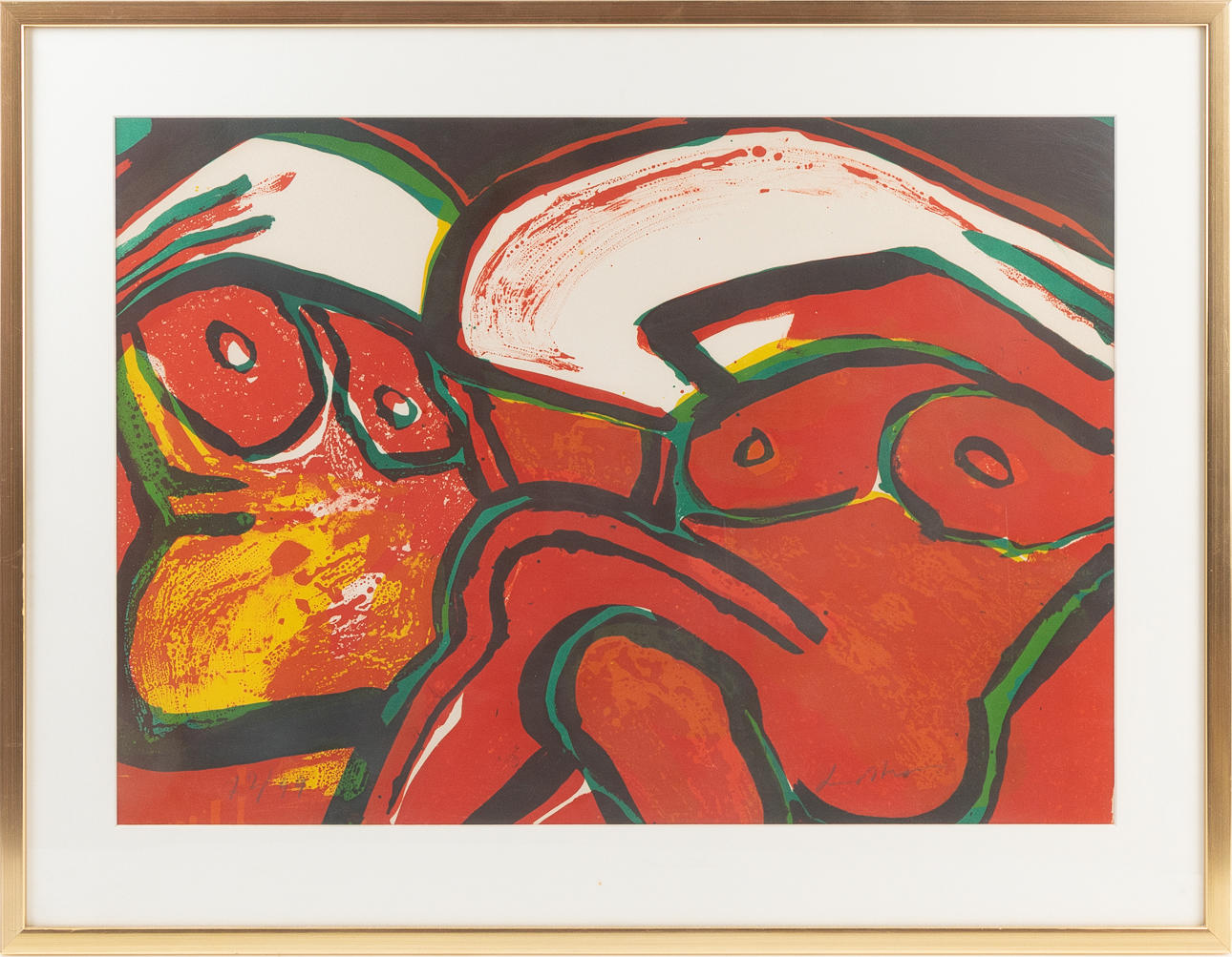 BENGT LINDSTRÖM. Komposition, färglitografi.