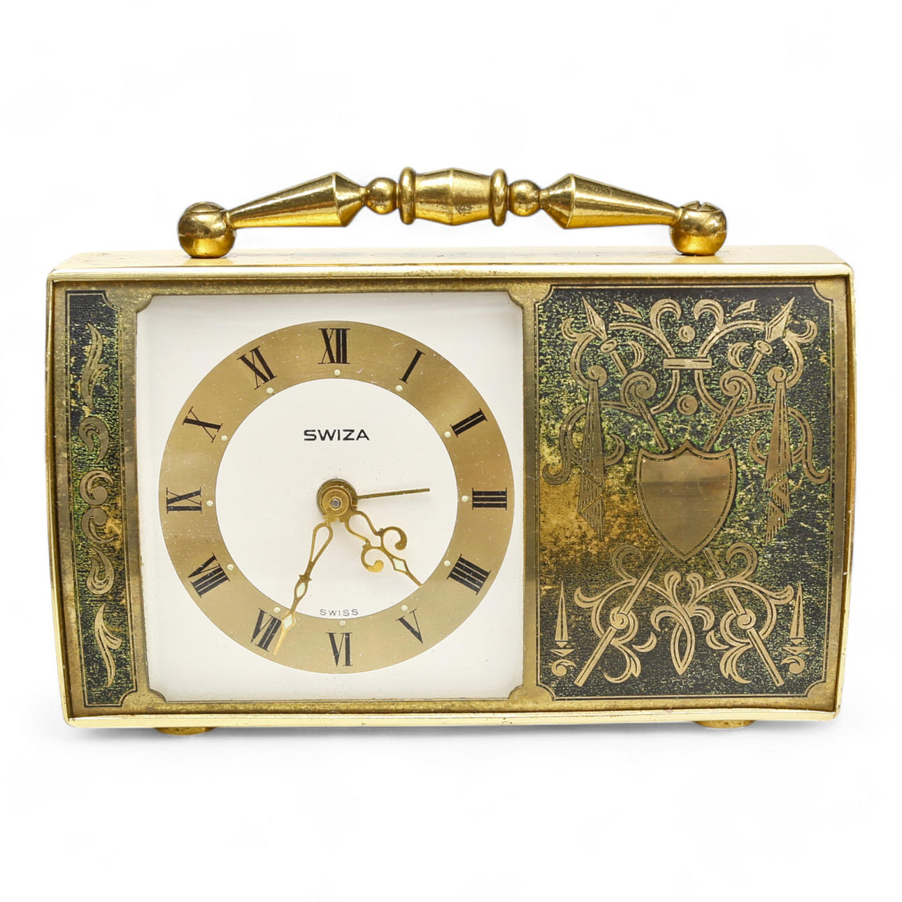 WECKER Swiza, im Messinggehäuse.