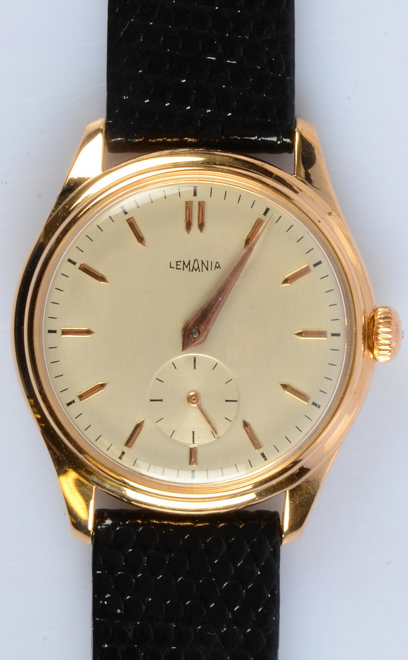 HERRARMBANDSUR, Lemania, 18K roséguld.