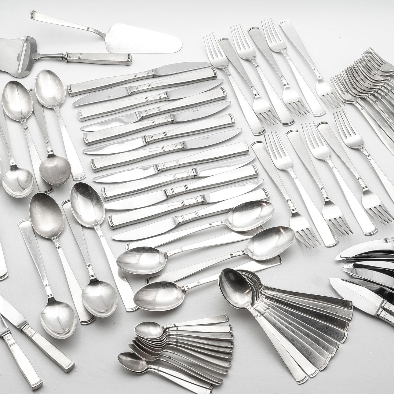 Samling silverbestick "Rosenholm" (90 delar).