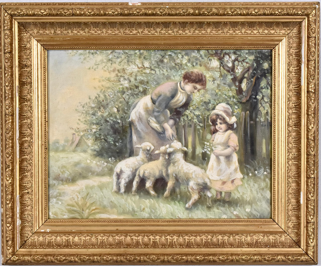 OKÄND KONSTNÄR. Olja på pannå.