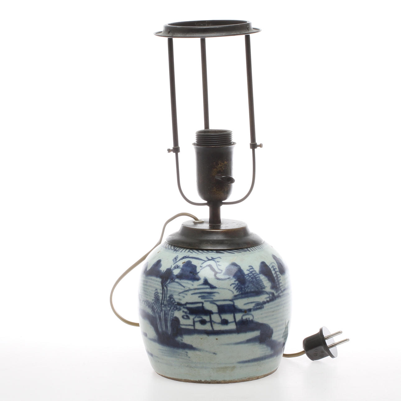 BORDSLAMPA, keramik, utav 17/1800-tals bojan från Kina.