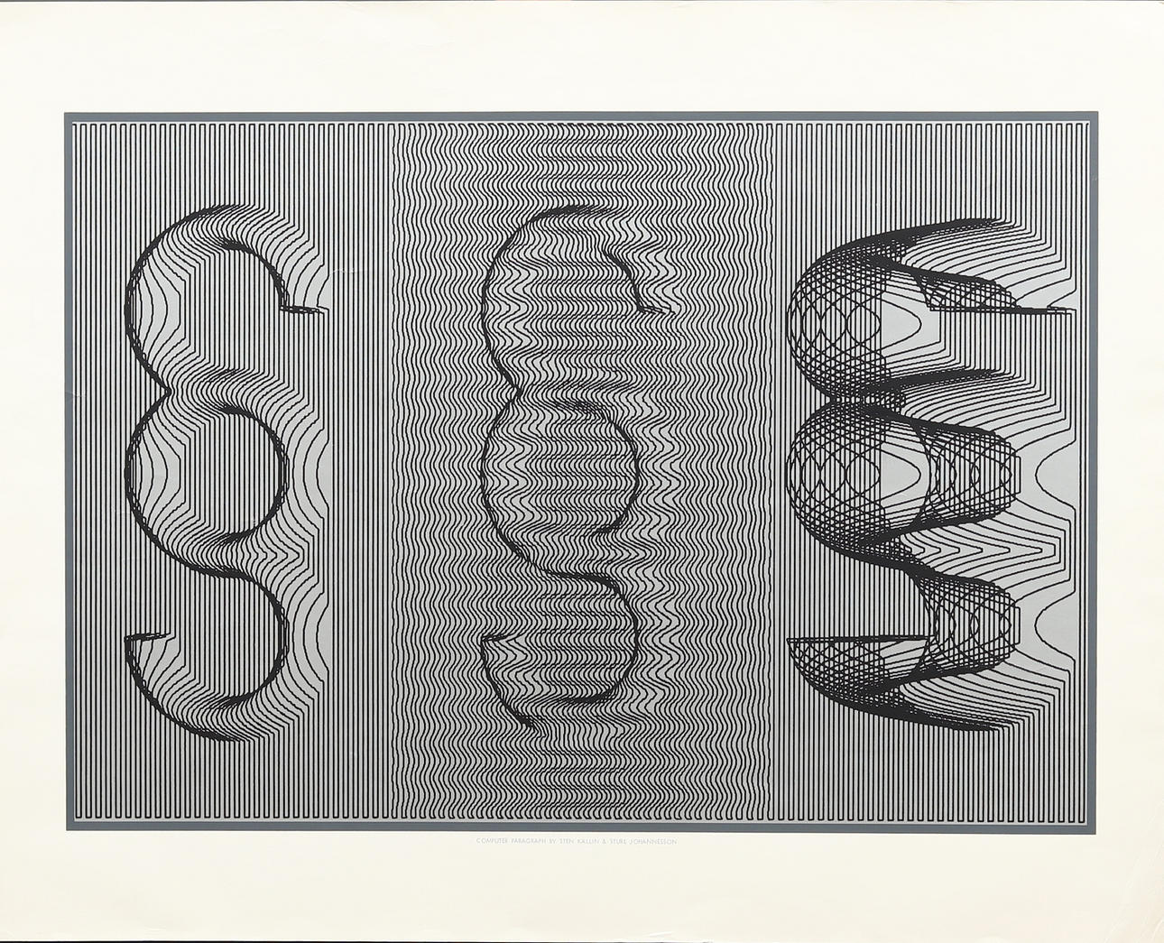 STEN KALLIN & STURE JOHANNESSON. Composition in silver, computer paragraph, osignerad.