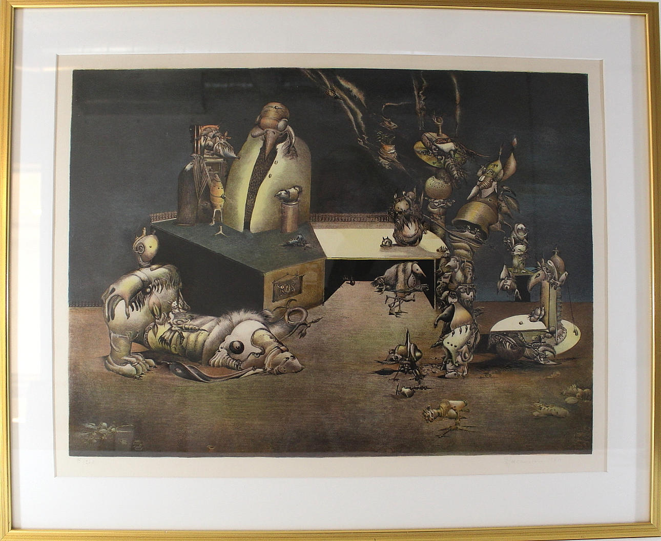 SVEN-ERIK JOHANSSON. litografi " Nattrökare ", signerad och numrerad 15/260.