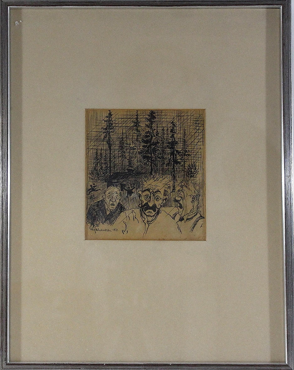 SVEN ERIK JOHANSSON. tuschteckning, signerad och daterad 1950.