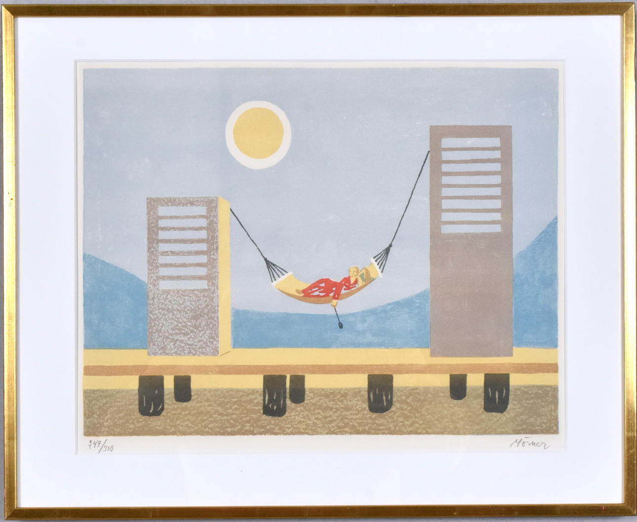 STELLAN MÖRNER. Litografía en color.