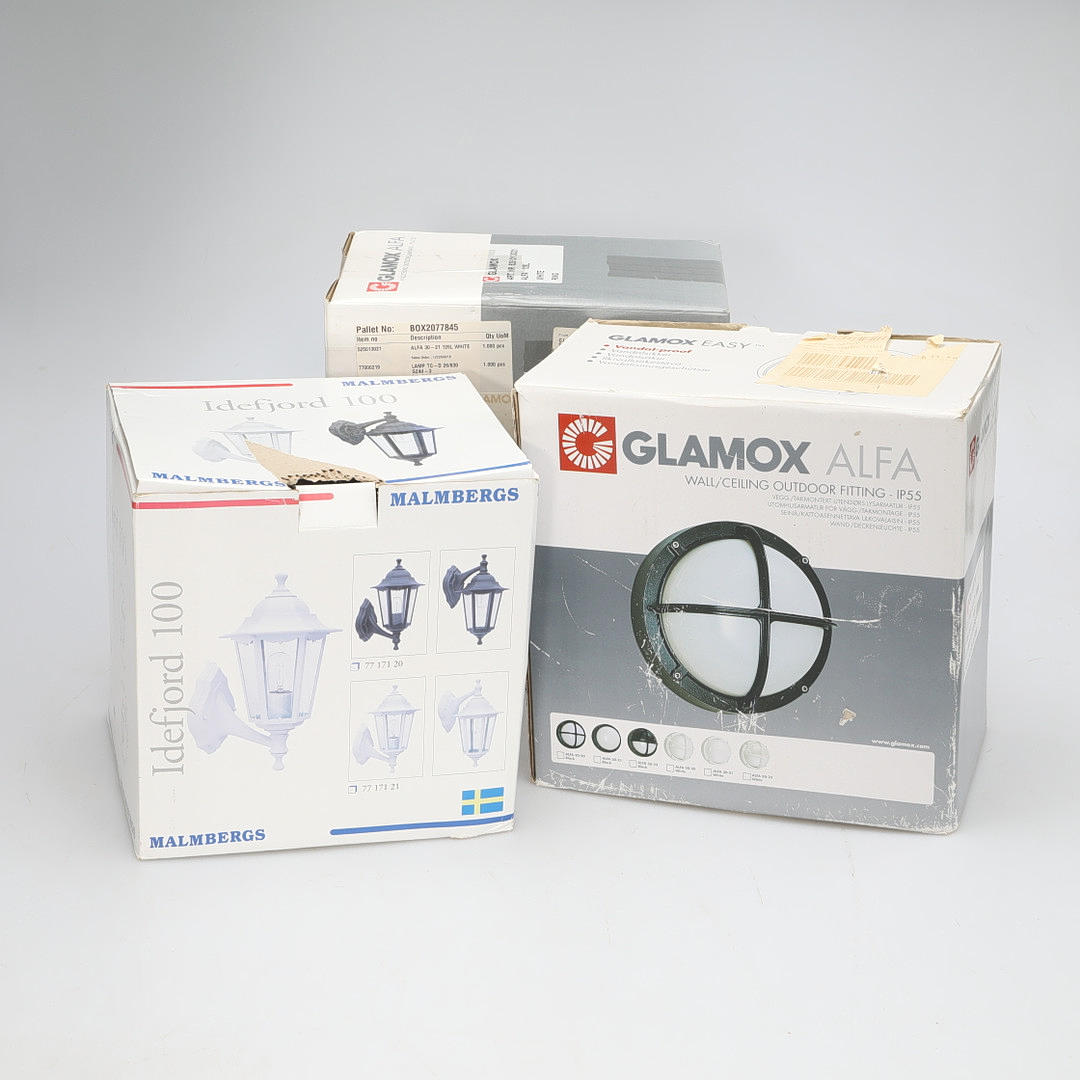 GLAMOX ja MALMBERGS, ulkovalaisimet, 3 kpl.