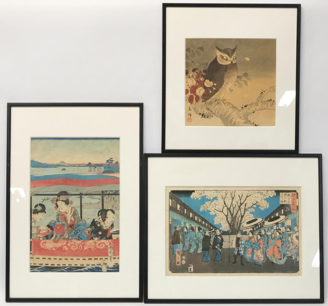 XILOGRAFÍA JAPONESA, UKIYO-E, TRES PIEZAS.