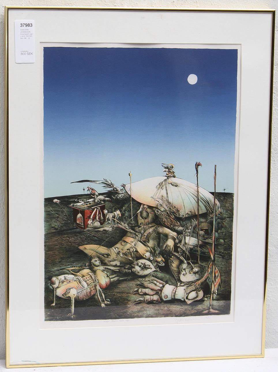 SVEN-ERIK JOHANSSON. Färglitografi, sign o numr 302/350. Dat 1981.