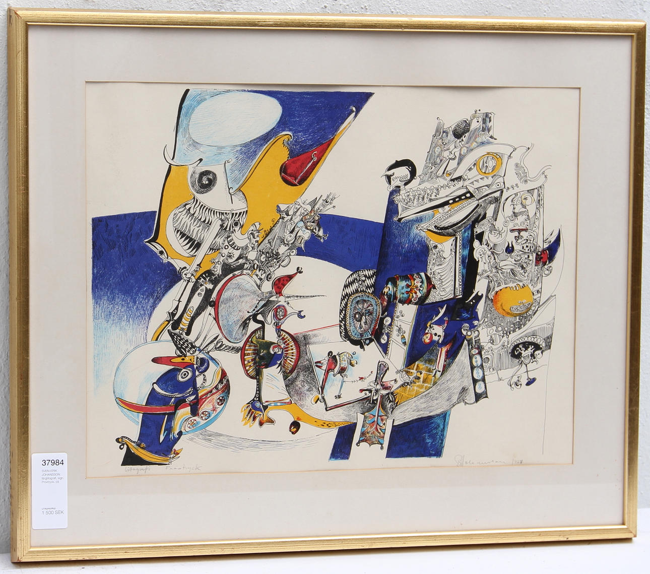 SVEN-ERIK JOHANSSON. färglitografi, sign. Provtryck.