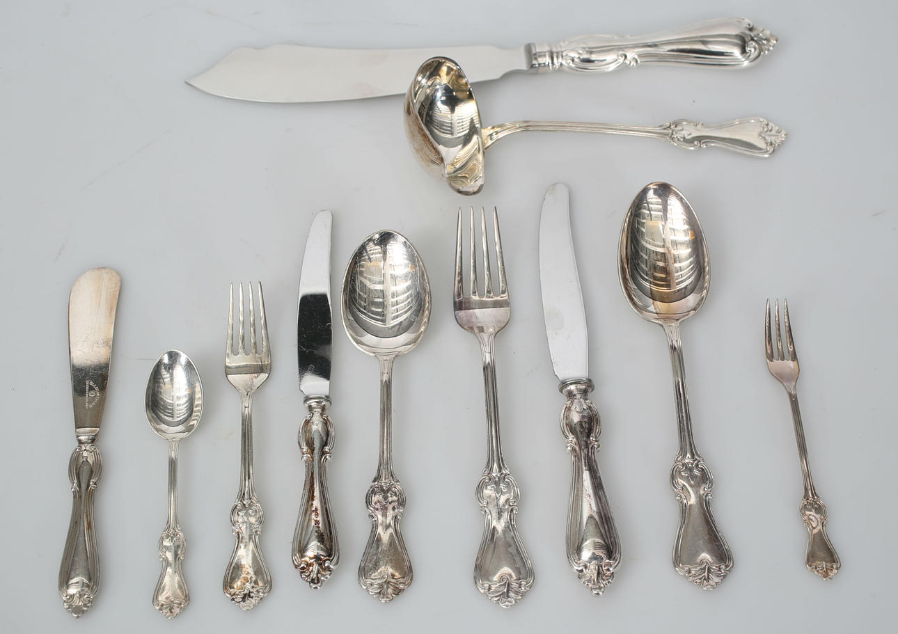 BESTICKSUPPSÄTTNING, nysilver, 92 delar, "Olga", GAB.