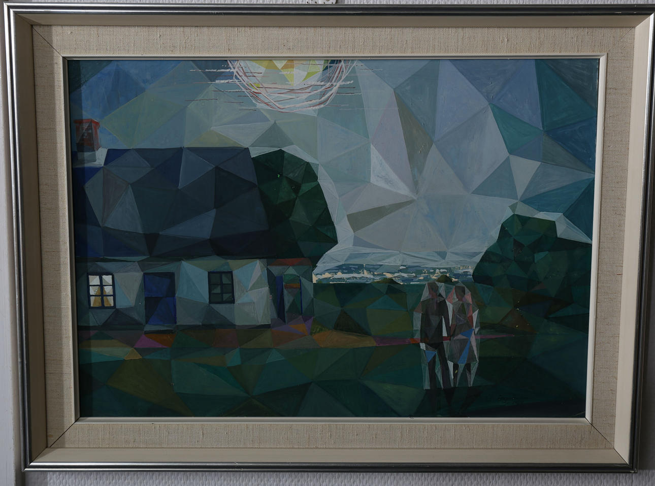 OIDENTIFIERAD KONSTNÄR. Olja på pannå, Kubistisk komposition, signerad U Lagerholm, daterad 1964.