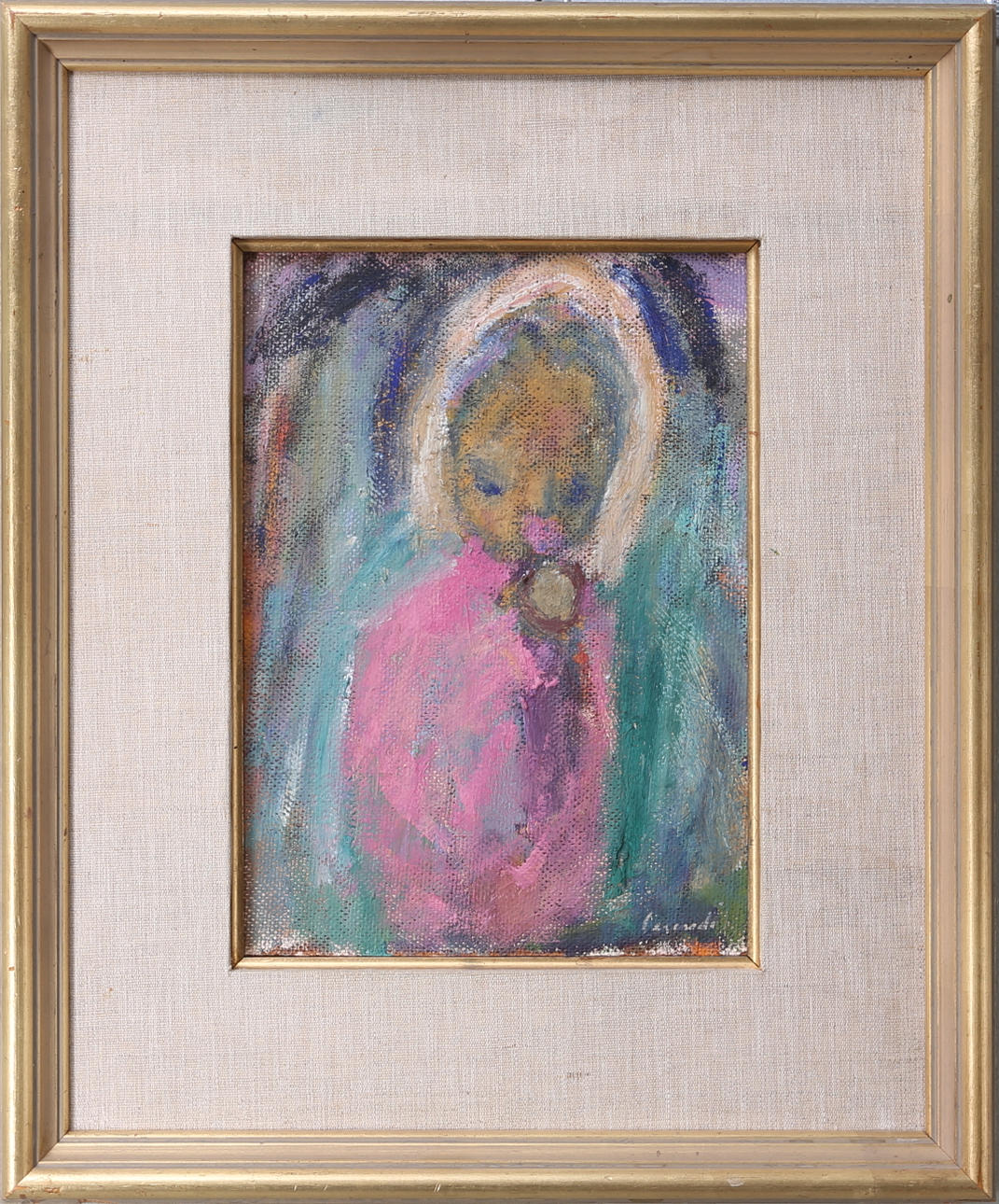 KURT CARENDI. Litet barn, olja på pannå, signerad.