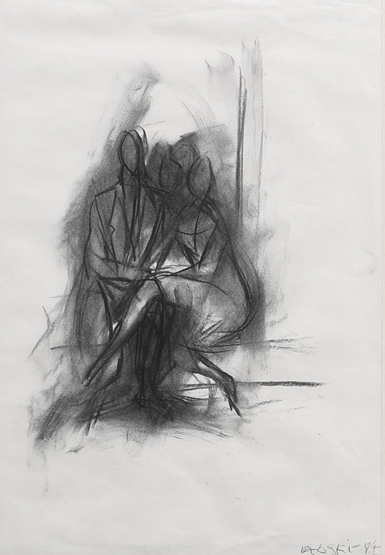 ANDRZEJ PLOSKI 1949-. CHARCOAL DRAWING WITH LAVERING, SIGNED AND DATED ...