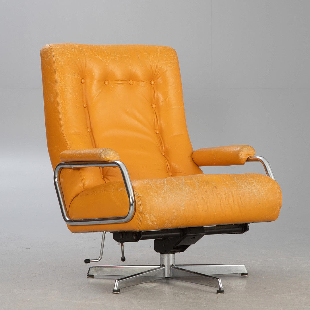 Lounge chair, adjustable, 1970s.