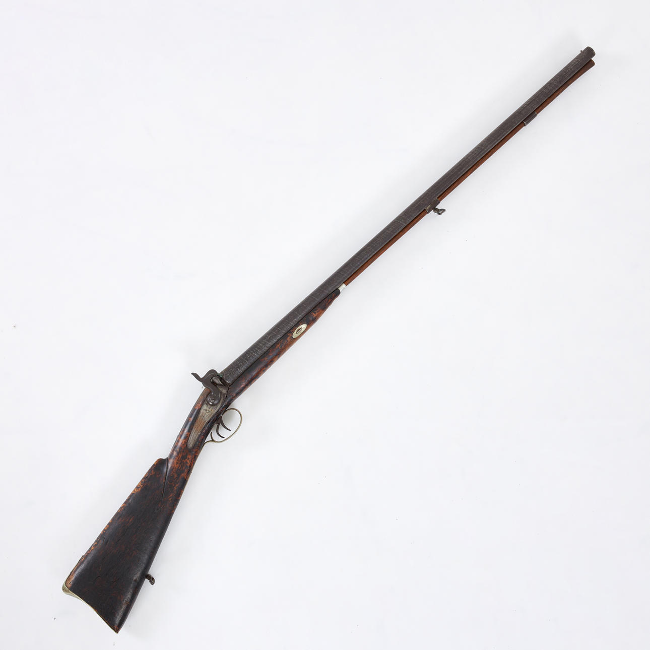 A double-barreled breech-loading rifle, probably Belgian, unmasked ...