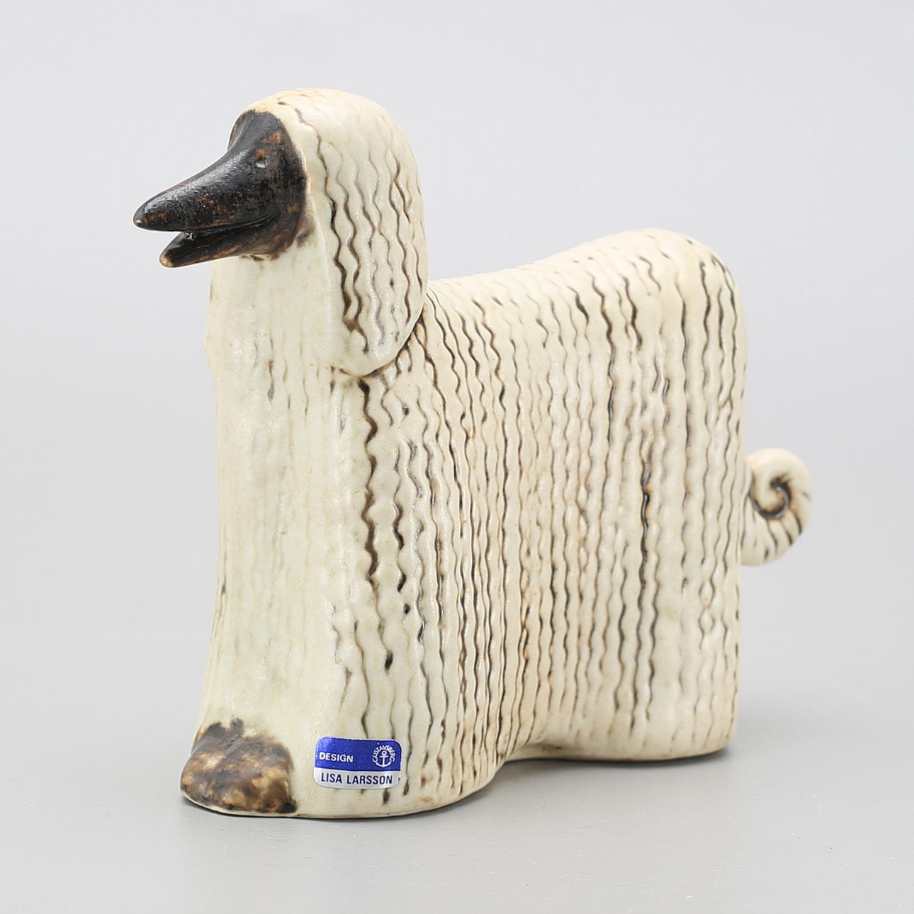 FIGURIN, stengods, afghanhund, Lisa Larsson, Gustavsberg.