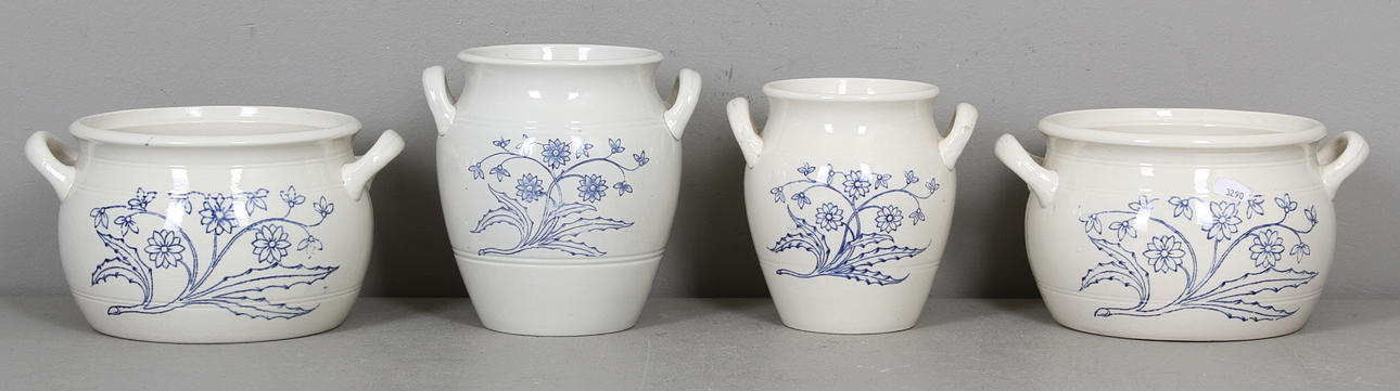 KRUKOR, flintgods, 4 st, Gustafsberg.