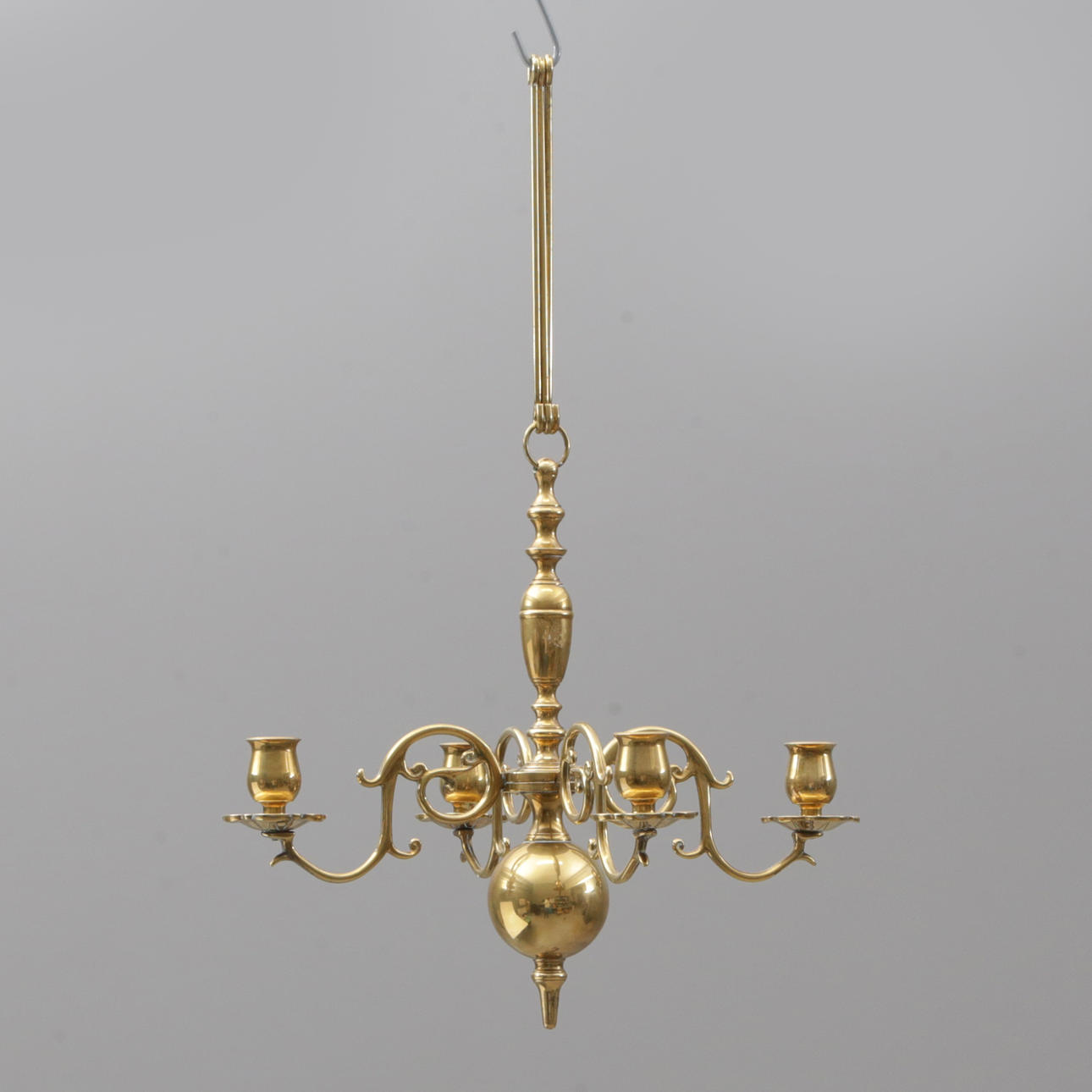 A brass chandelier, Skultuna. .