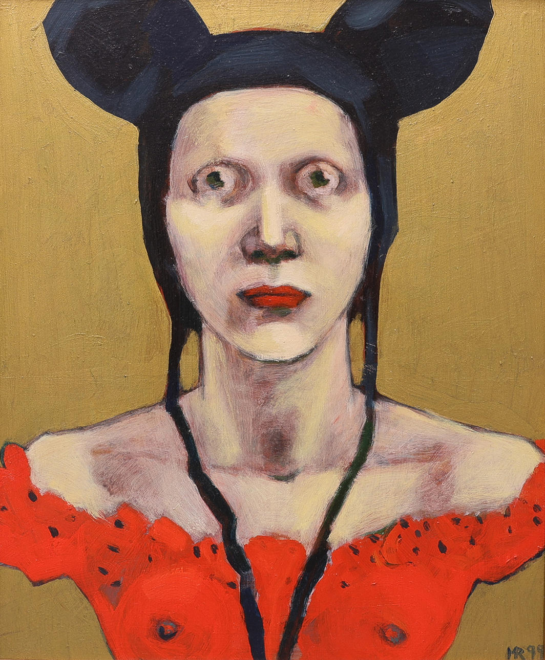 MATHIAS ROSENBERG. OIL ON PANEL, “MICKEY MADONNA”.