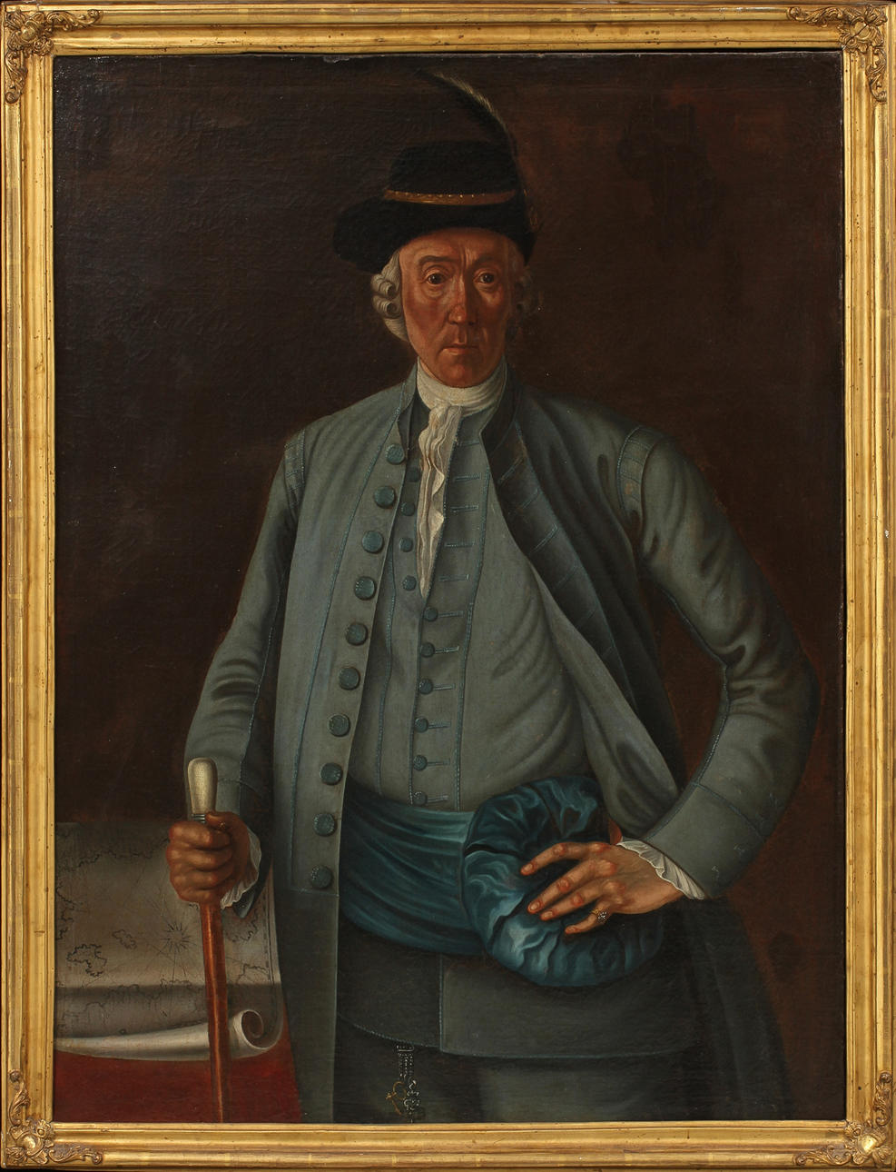 OIDENTIFIERAD KONSTNÄR. Portrait of master shipbuilder Johan Acrel.