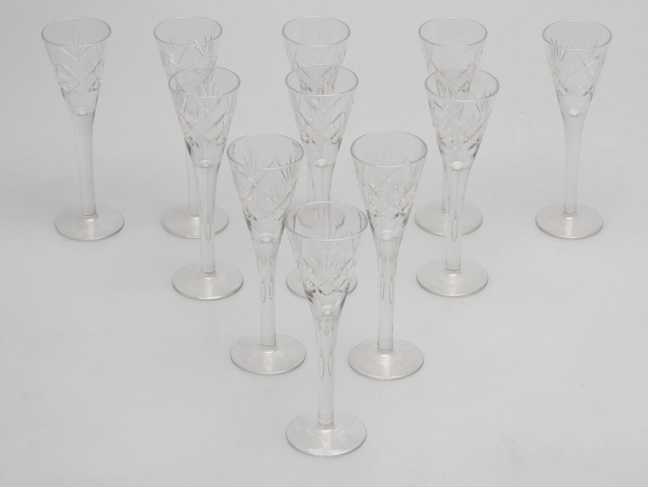 SNAPSGLAS, 11 st, helgaslipning, tidigt 1900-tal.