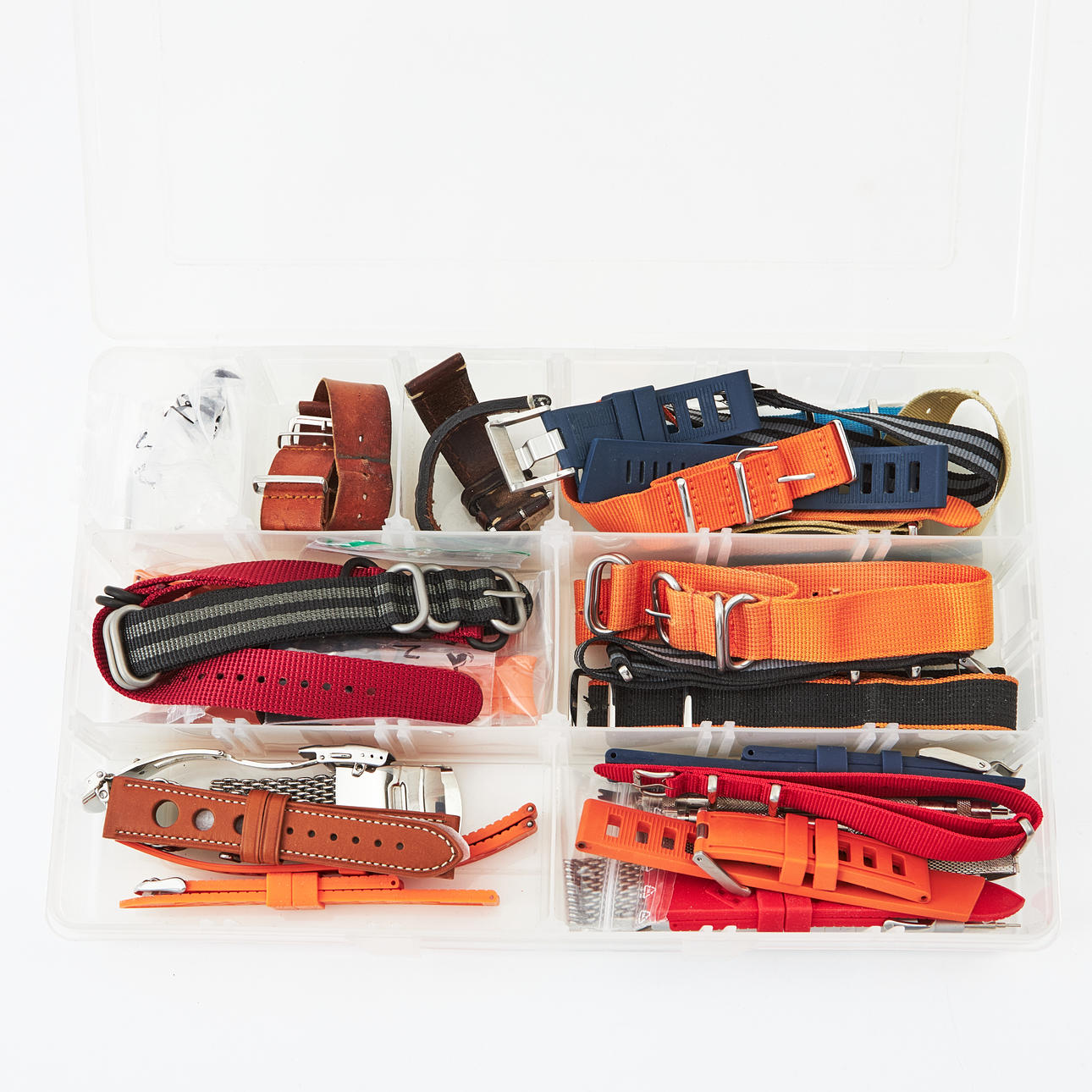 KLOCKARMBAND, bl.a nato, mesh, läder.