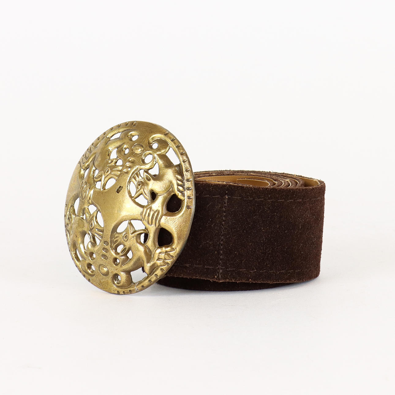 A SUEDE BELT with bronze buckle, Kalevala Koru, Finland  display picture 2