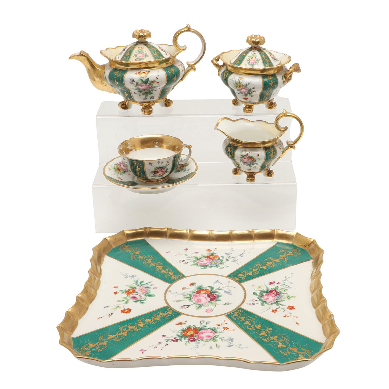 JACOB PETIT STYLE PORCELAIN CABARET SET.