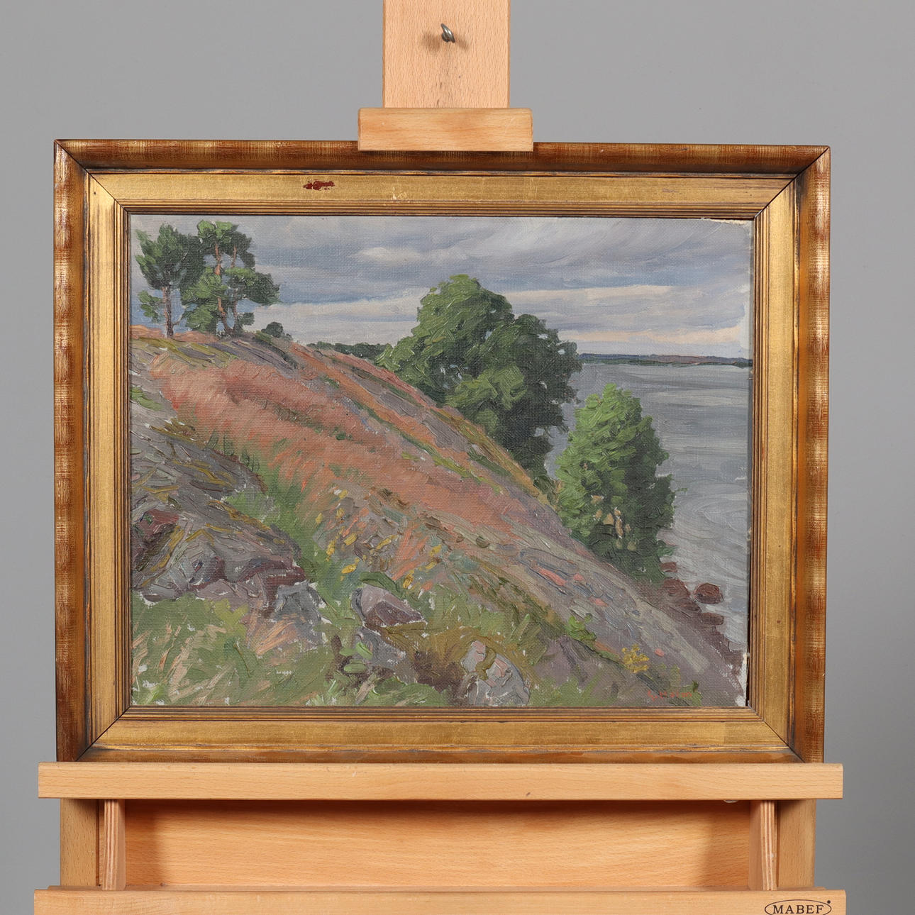 GUNNAR HOLM. OIL ON PANEL, signed.