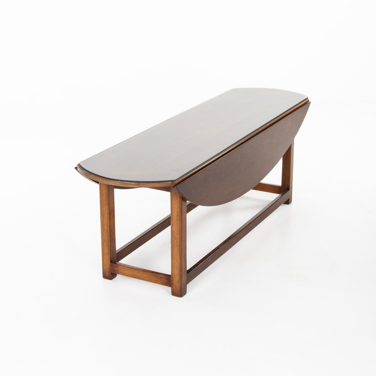 SOFABORD, med klapper og glasplade, 160 cm langt.