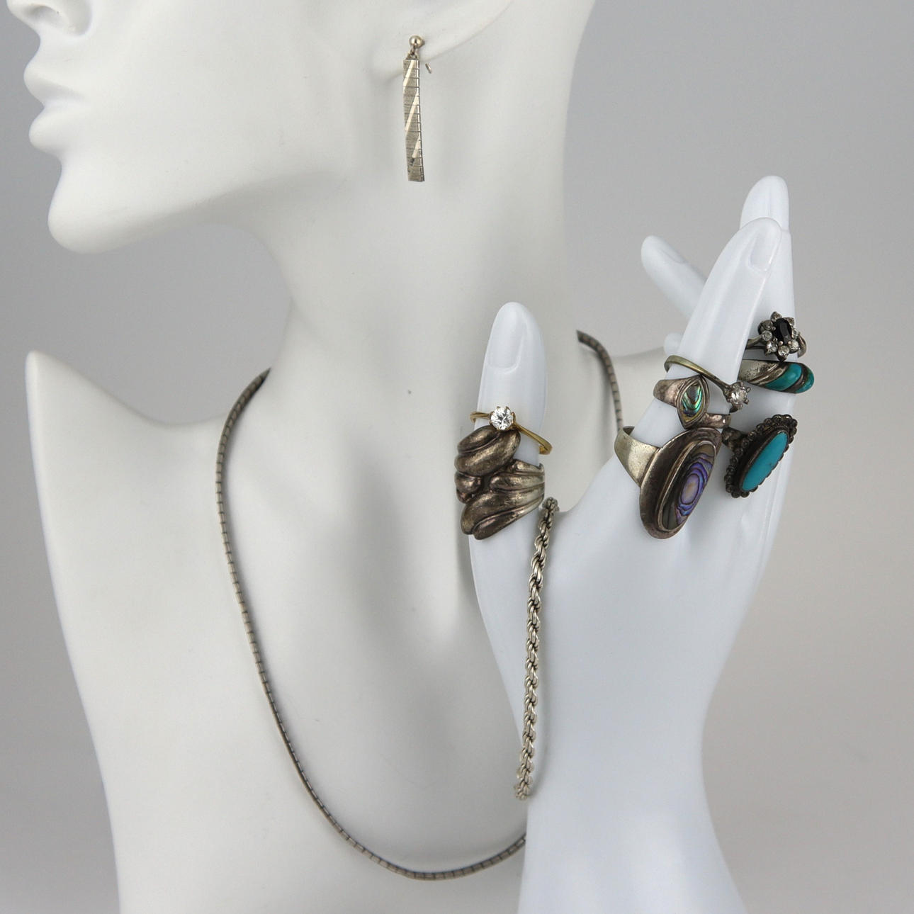 SØLVSMYKKER, 12 stk., sølv 835/925.