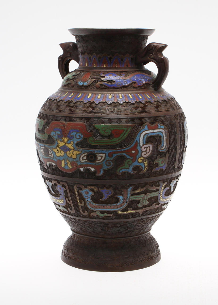 URNA, cloisonne, Kina, 1800/1900-tal.