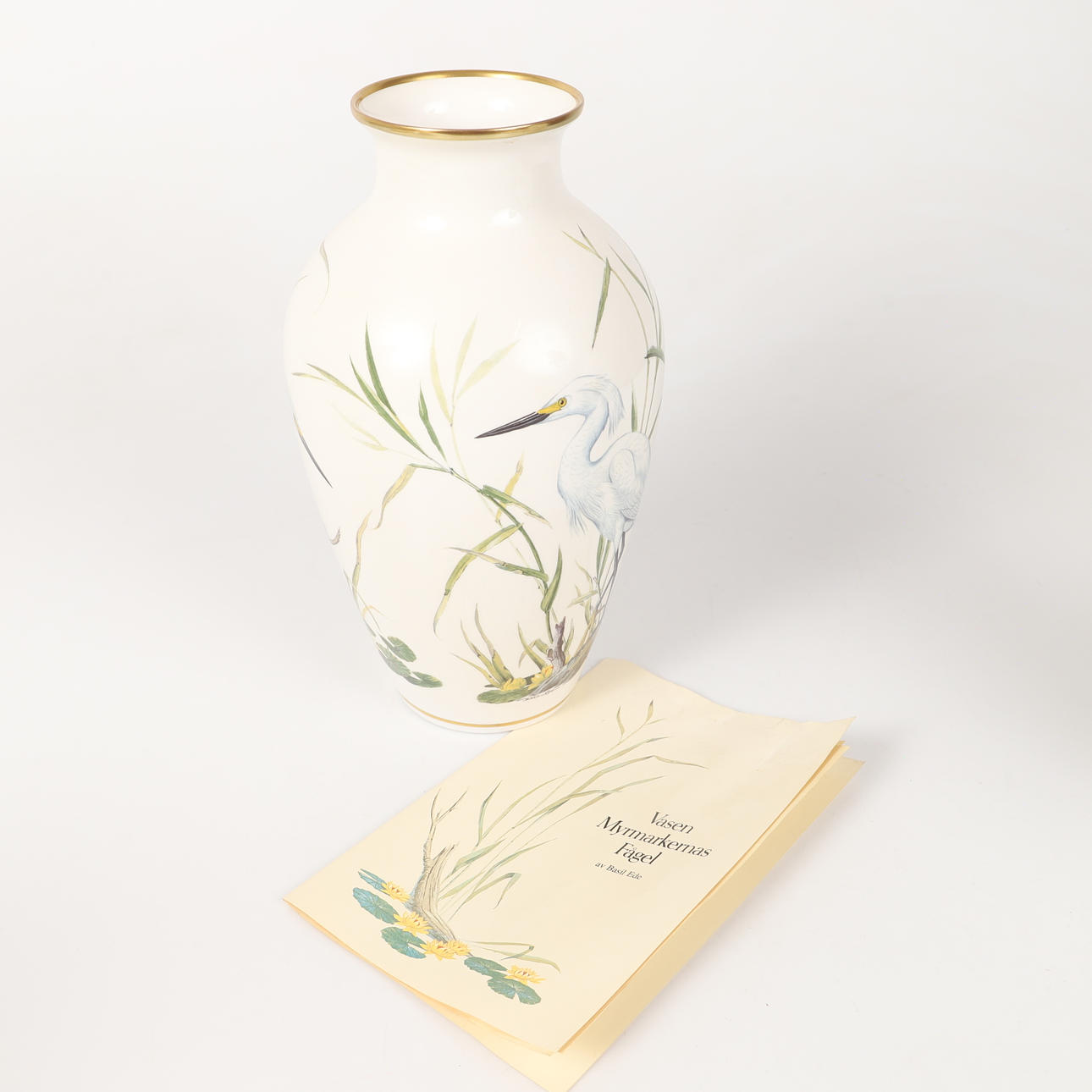VASES, 3 pieces, “The Woodland Bird Vase”, Basil Ede for Franklin