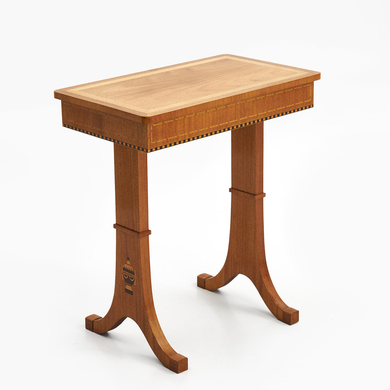 A 1940s Swedish Modern table, intarsia.