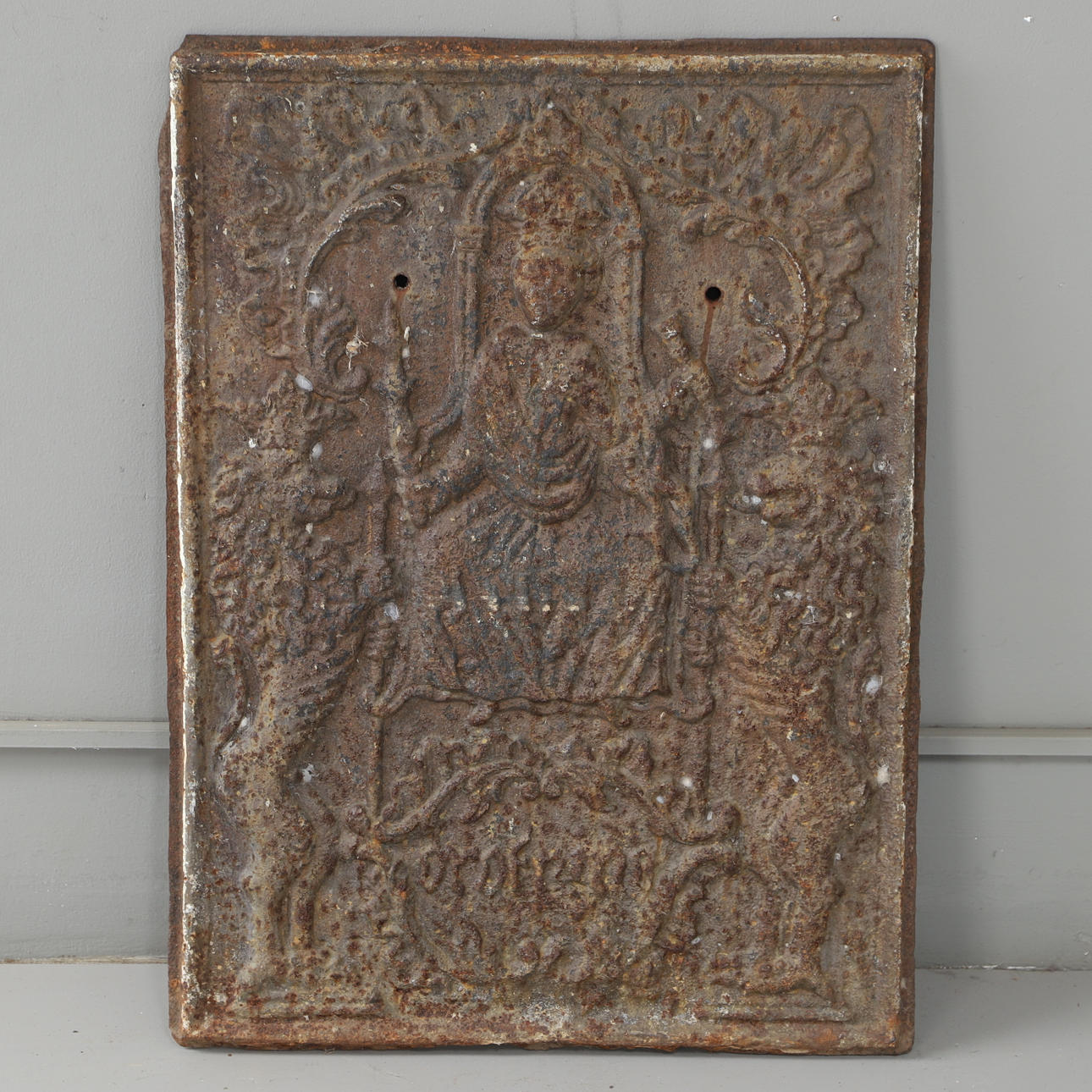 KOMFURPLADE, støbejern, 1800-tallet.